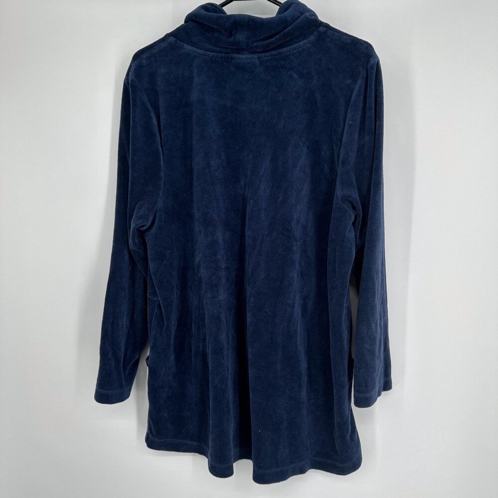 J.jill Purejill Navy Cowl Tunic top Velour size XL - Picture 5 of 5